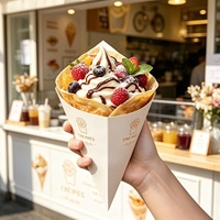 Boîtes d'emballage personnalisées pour crêpes, boîtes d'emballage alimentaire à emporter, emballages pour crêpes et tranches de pizza, cornets pour croissants et gaufres