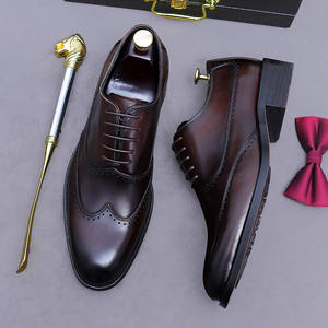 Zapatos Oxford Formales de Negocios para Hombre, de Cuero Vacuno Genuino de Lujo, Negros, Estilo Coreano, con Punta Redonda y Suela Gruesa - Product Image 3