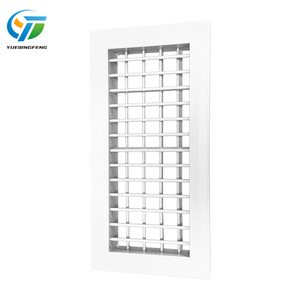 Diffuseur d'air <span class=keywords><strong>rectangulaire</strong></span> moderne en alliage d'aluminium durable à double couche, <span class=keywords><strong>grille</strong></span> de retour d'air à lamelles linéaires réglables - Product Image 1