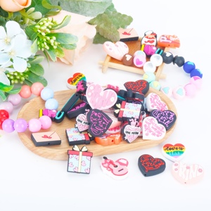 XZZTECH vente en gros de perles focales en silicone personnalisées perles de boulier pour la Saint-Valentin perles de dentition en vrac pour la fabrication de bijoux - Product Image 1