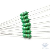 Inducteur à tambour en ferrite haute performance, gainé, à bobinage axial central, avec fils de connexion