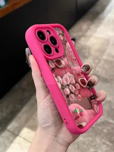 Schattig Meisje Stijl Telefoonhoesje Voor Iphone 15 14 13 12 11 Pro 6P 7P 8P Xs Xr Xsmax Rose Aardbei Bear Case