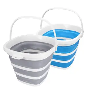 家用带手柄的10L便携式塑料可折叠水桶清洁桶