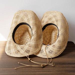 Sombrero de Vaquero Occidental de Rafia Natural de Lujo Personalizado para Hombre y Mujer, de Múltiples Tallas, con Cuerda Antiviento, Ideal para Viajes de Verano y Protección Solar - Product Image 2