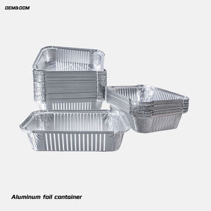 Bandeja de Alumínio para Alimentos 260*190*60mm 60.8oz/1800ml com Tampa Plástica Descartável - Product Image 1