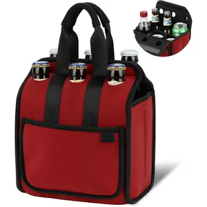 Neoprene Drinks Tote Bag for 6 Pack Beverage Cans/Bottles, Insulated Drinks Can Bottle Carrier Beverage Cans Cooler Bag Holder