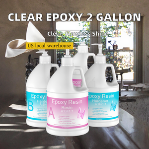 Epoxy Resin Crystal Clear Art Woodworking 2 Gallon Kit(0.5gal Resin*2+0.5gal Hardener*2) Coating Casting Jewelry <b>Tabletop</b> - Product Image 2
