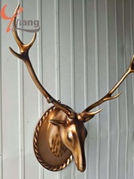Nuestra escultura de cabeza de ciervo montada en la pared diseñada en fábrica hecha a mano en fibra de vidrio de resina de nuestro propio estudio de escultura