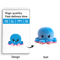 Fabricant de jouets en peluche sur mesure Hongwen : Conception de jouets en peluche, poulpe en peluche réversible