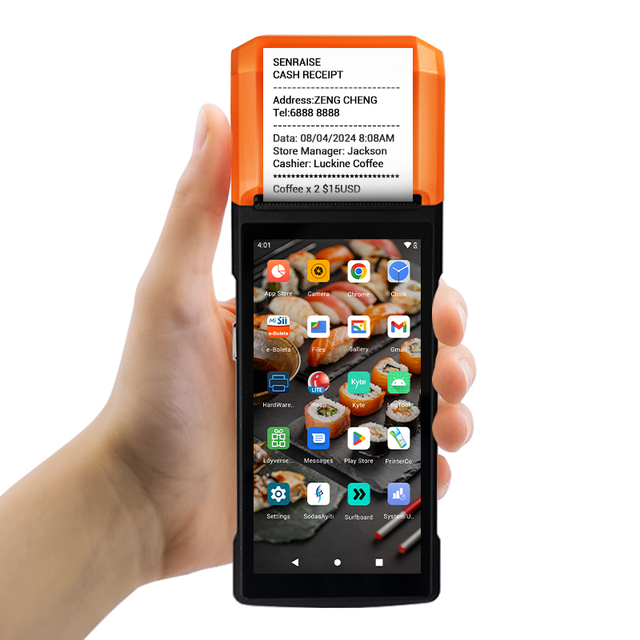 5.5 Inch NFC Android Handheld Terminal Portable POS System with Barcode Scanner 4G/WiFi/GPS 3GB RAM 32GB Storage