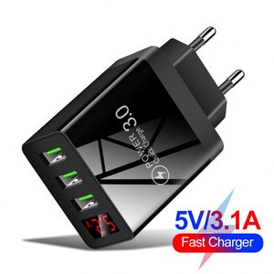 3-Port USB Charging Head with <b>Smart</b> Display Screen Built-in EU, US & UK Standard <b>Plugs</b> for Global Travel - Product Image 1
