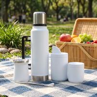 Set Botol Air Stainless Steel All-in-One Outdoor Camping Mate 47oz+9oz+28oz+15oz 4PCS dengan Tutup dan Pegangan