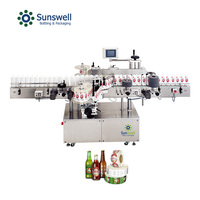 Machine d'étiquetage adhésive double face à grande vitesse pour bouteilles en plastique