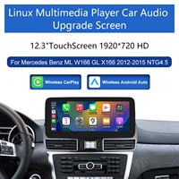 Écran d'affichage multimédia sans fil CarPlay Android Auto Linux 12,3 pouces pour Mercedes-Benz ML W166 GL X166 2012-2015 NTG4.5