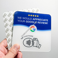 Carte NFC d'avis Google personnalisée en acrylique, programmable et inscriptible, avec menu tactile par code QR intelligent, compatible NTAG213 215 216, pour l'Allemagne