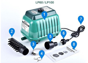 ปั๊มออกซิเจนสำหรับตู้ปลา/บ่อปลา <span class=keywords><strong>Resun</strong></span> LP-20/40/60/<span class=keywords><strong>100</strong></span>/120 เสียงเบา กำลังแรงสูง - Product Image 5