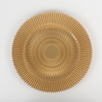 Assiettes de présentation dorées en soie simple et luxueuse pour la décoration de mariage