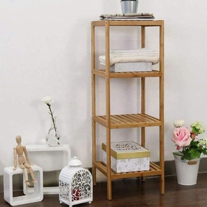4-Tier Bamboo Lacquer Finish Free-Standing Shelving <strong>Storage</strong> <strong>Unit</strong> <strong>for</strong> <strong>Kitchen</strong> Bathroom Living Room-Eco-Friendly Durable Shelves - Product Image 2