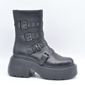 <span class=keywords><strong>Bottes</strong></span> de <span class=keywords><strong>moto</strong></span> pour femmes de haute qualité en cuir véritable, design western, <span class=keywords><strong>bottes</strong></span> à semelle épaisse, <span class=keywords><strong>bottes</strong></span> ornées de boucles - Product Image 1