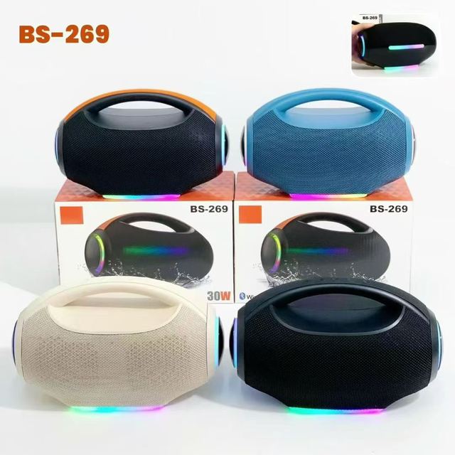 2026 New Portable Wireless Speaker Built-in Microphone RGB Lights TF Card for 5.3 30W Output for Indoor/Outdoor Parties