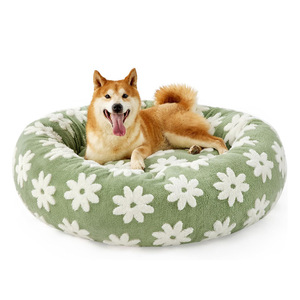 Cama para Perros y Gatos en Forma de Donut, Moderna, Acogedora, de Felpa Jacquard, Ortopédica, Antideslizante, con Funda Extraíble, para el Día de San Valentín - Product Image 3
