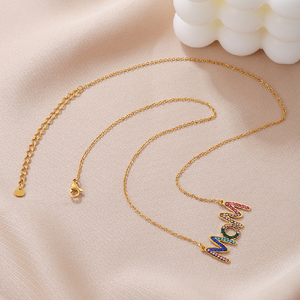 Collar de mamá de circón colorido chapado en oro de joyería de Venta caliente para mujeres collares de regalo del Día de la madre para mamá y <span class=keywords><strong>Mon</strong></span> - Product Image 2