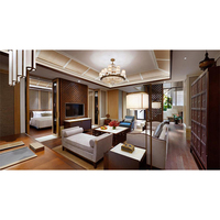 Meubles de chambre à coucher d'hôtel 5 étoiles en MDF moderne de luxe Mobilier de chambre d'hôtel
