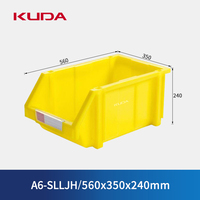 Boîte de rangement pour pièces en plastique KUDA A6, bouche inclinée, épaissie, avec trous carrés, panneau perforé, crochet, boîte de rangement pour pièces, 560x350x240mm
