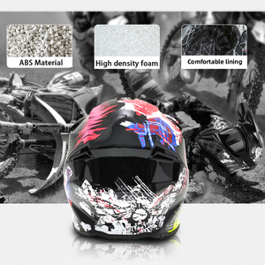 Nhà Máy Bán buôn đầy màu sắc đầy đủ mặt off-road xe máy <span class=keywords><strong>Dot</strong></span> Mũ Bảo Hiểm Bảo vệ xe máy Mũ bảo hiểm - Product Image 6