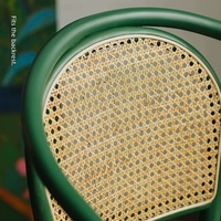Chaise de salle à manger en bois massif avec revêtement souple, fauteuil vert TON33, chaise en rotin pour la maison, chaise de designer avec dossier