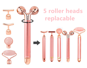 Rodillo de Jade para Masaje Facial 5 en 1, Masajeador Eléctrico Vibratorio, Reafirmante de Piel, Lifting Facial, Impermeable, Mini, para Ojeras - Product Image 2