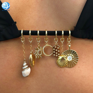 Dijes de Bikini con Forma de Concha de Vieira 3D de Doble Cara, en Tono Dorado, con Estrella de Mar y Cupido, para Trajes de Baño, para Chicas Playeras - Product Image 2