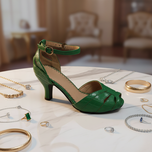 Zapatos de Baile Latino de Salón Personalizados para Mujer, Tacón de Satén Suave con Suela de Cuero Genuino y Forro de Algodón - Product Image 1