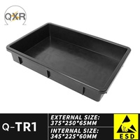 ESD Série de palettes de taille moyenne plateaux en plastique antistatiques plateau noir Plusieurs spécifications sont disponibles