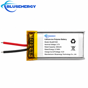 Batería de Polímero de Iones de Litio Blusenergy 3.7V 200mAh Blus601040 para Electrónica de Consumo - Product Image 1
