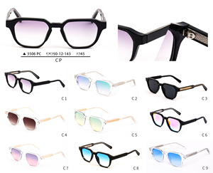 Gafas de Sol Retro Finewell 3506 con Patillas de CP, Bisagras 3+2, Montura Cuadrada de Alta Calidad y Lentes Degradados UV400 para Hombre y Mujer - Product Image 6