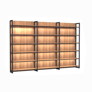 Ánh sáng nhiệm vụ bán lẻ hiển thị đứng kim loại tường khung thép cấu trúc cửa hàng tiện lợi siêu thị gỗ - Product Image 1