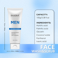 Nettoyant Visage Moussant Bio Personnalisé pour Hommes Contre l'Acné, Exfoliant Nettoyant Facial, Marque Privée, Nettoyant Visage pour Hommes