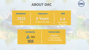เต็นท์หลังคารถยนต์ DAC ผ้าสองชั้น โครงอะลูมิเนียม ป้องกันน้ำ แบบเปลือกแข็ง สำหรับ 2-4 คน เสาอะลูมิเนียม สำหรับตั้งแคมป์กลางแจ้งในฤดูร้อน - Product Image 5