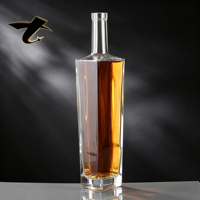 Bouteille à liqueur en verre super flint de haute qualité 700 ml, impression personnalisée pour Tequila, Vodka, Whisky, spiritueux, bouchon en liège, fond épais, vide