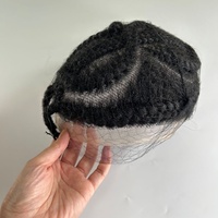 Prothèse capillaire tressée complète en dentelle pour hommes, système capillaire en cheveux naturels pour dreadlocks et tresses africaines, pour hommes noirs, vente en gros