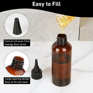 Empty 60ml 100ml 150ml clear <b>Plastic</b> Hair Oil Squeeze Applicator Packaging Bottle With Twist-open Dispensing <b>Cap</b> - Product Image 5