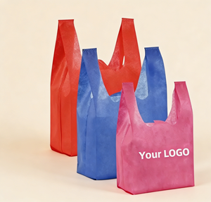 Bolsa tipo chaleco de tela no tejida con estampado nítido y detallado, con bolsillo estampado, para exposiciones, regalos y como bolsa tipo camiseta. - Product Image 1