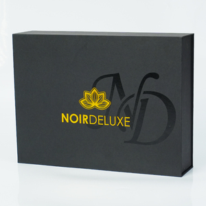 Caja de Regalo Magnética Plegable de Cartón Reciclable con Logotipo Personalizado, Caja Magnética Negra de Doble Capa - Product Image 4