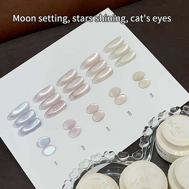 AILANUO 5color 15ml Moonset StarryRiver Cat's Eye Nail Polish Glue