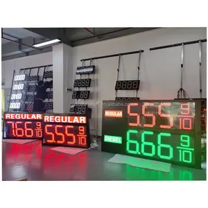 18inch Green Regular with diesel light box LED DIP Gas Price Change Display gas station canopy