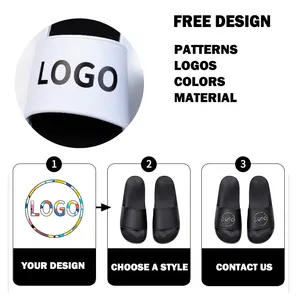 Wholesale Custom Logo PVC Summer Slippers Home Unisex Slide Sandal Printing Logo Design Print Beach Walk Slippers For Women Men