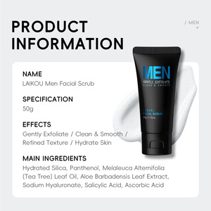 LAIKOU Gommage Visage Exfoliant Doux <span class=keywords><strong>pour</strong></span> Hommes – Élimine <span class=keywords><strong>les</strong></span> <span class=keywords><strong>Points</strong></span> <span class=keywords><strong>Noirs</strong></span>, Réduit <span class=keywords><strong>les</strong></span> Pores Dilatés, l'Excès de Sébum et la Peau Rugueuse et Terne – Peau Propre et Fraîche 50g - Product Image 2