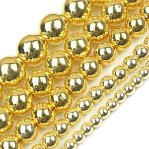 Runde Hämatit perlen 2/3/4/6/8/10/12mm Gold Farbe Lose Perlen für Schmuck Armbänder Herstellung DIY Zubehör - Product Image 2