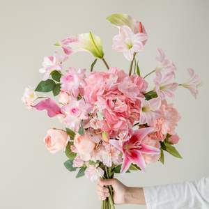 Série rose romantique, fleurs artificielles en PVC souple faites à la main, fleurs en soie, décoration de mariage, plafond/sol, guide de chemin, fabricant - Product Image 5